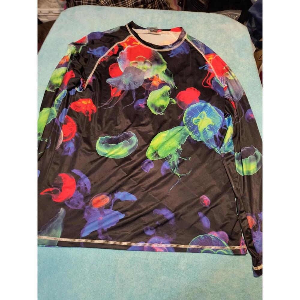 Men's Size Small Uzzi Jellyfish Long Sleeve Rash Guard Or Shirt